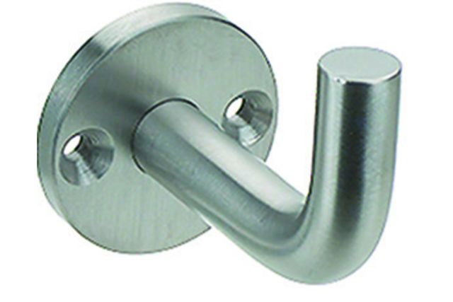 Mantelhaken Edelstahl mit sichtbarer Befestigung Mantelhaken Edelstahl mit sichtbarer Befestigung