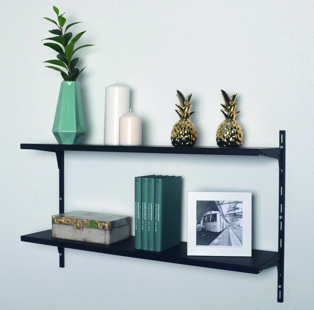 5244220 Wandschienen Schwarz, einreihig