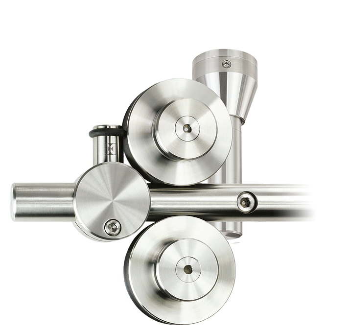 Schiebetürbeschlag Twin - Set für Glastüren mit Stärke 8-12,7mm