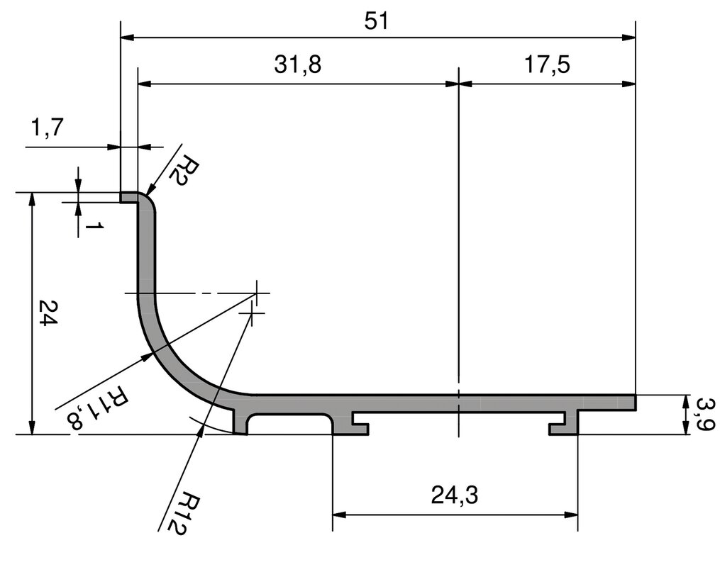 Griffmulden IDA L-Form Einsatz horizontal, Lagerlängen 2,5 m Griffmulden IDA L-Form Einsatz horizontal, Lagerlängen 2,5 m
