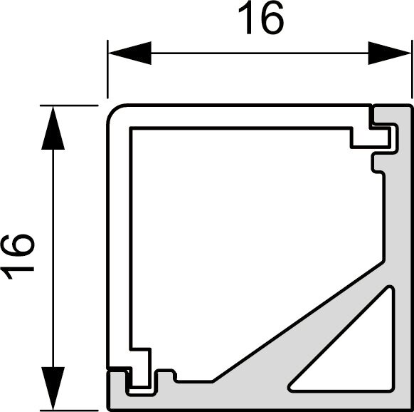Mec Quattro Mini Leuchtenprofil inkl. Abdeckung, Länge 2500mm