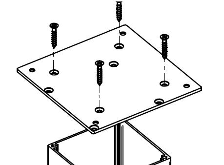 2500522_01 Montageplatten für Tischbeine eckig 80x80mm