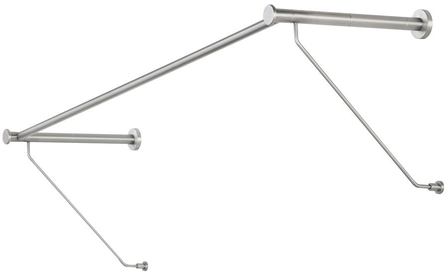 69960412 Edelstahl Wandgarderobe matt gebürstet