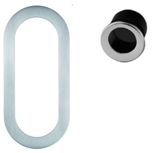 55471 Griffringe Edelstahl zum Kleben (Set) Oval