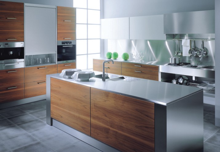 am_nussbaum Arbeitsplatten Edelstahl Korn 320 matt geschliffen, Höhe 12-50mm