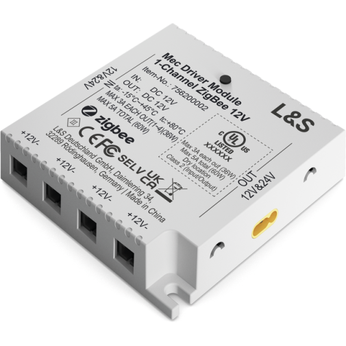 MEC Modul 1 Kanal Zigbee Mono+Emotion 4 Ausgänge 12 Volt DC MEC Modul 1 Kanal Zigbee Mono+Emotion 4 Ausgänge 12 Volt DC