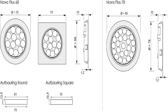 2000019-2000023_Abmessungen Abmessung/ Montage