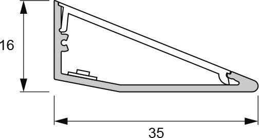 Mec Kel Leuchtenprofil Silber inkl. Abdeckung, Länge 2500mm