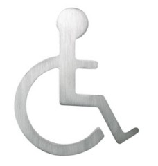 201rkl0670 Piktogramm Rollstuhlfahrer Edelstahl matt
