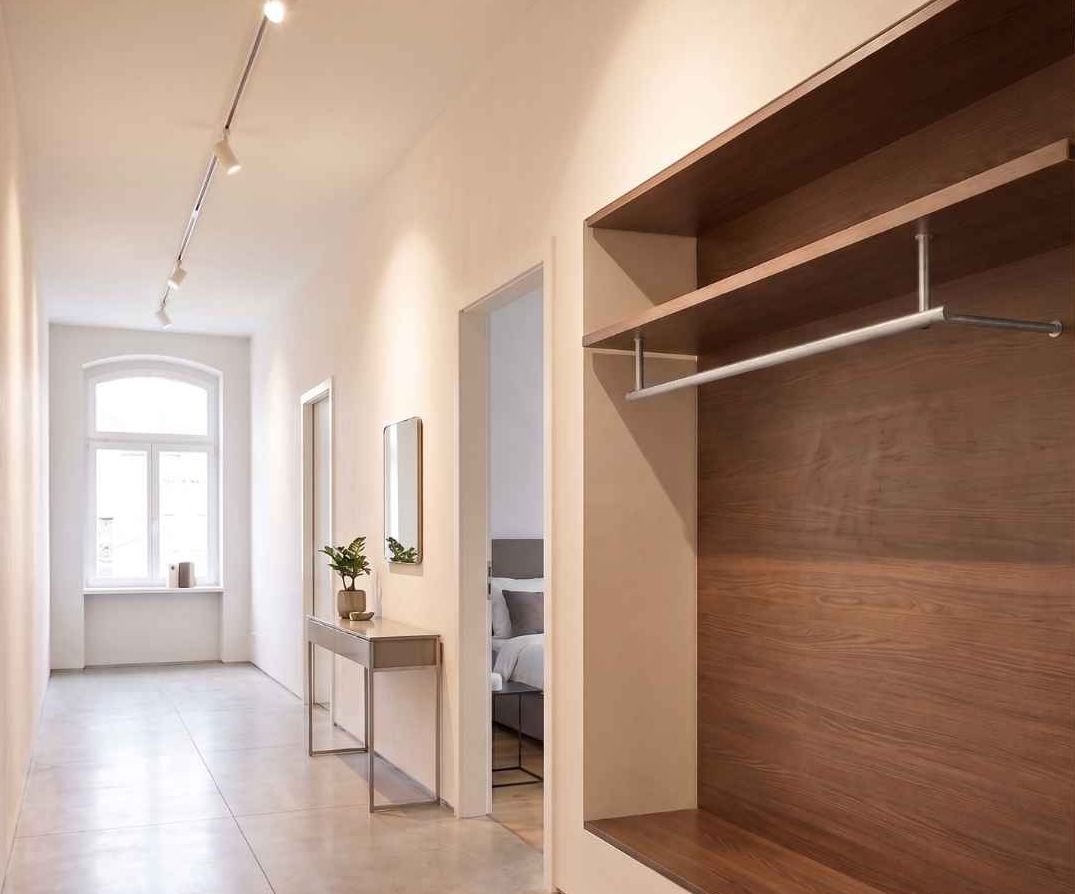 Maßfertigung Garderobenstange Edelstahl Durchmesser 25mm mit Stützen zur Wand