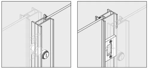 st_373-374 Rahmenschloss zu Schiebetüren Alpha Profil 2400