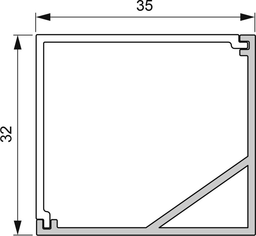Mec Quattro Leuchtenprofil, Länge: 2500mm inkl. Abdeckung