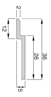 Keilleisten Aluminium Aufbauhöhe 5mm, Länge 2000mm (1Stück)