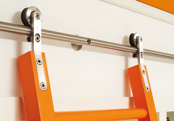 6030_2 Rollwagen Edelstahl für selbst gefertigte Holzleiter per Stk.