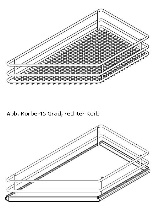 dsa_koerbe_45grad Körbe DSA W45, 45 Grad (2 Stück) für Seitenauszug DSA