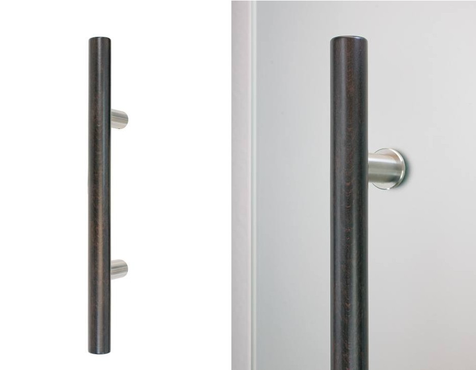 1511_03 Stossgriff Luna Edelstahl / Holz Wenge (Stück)