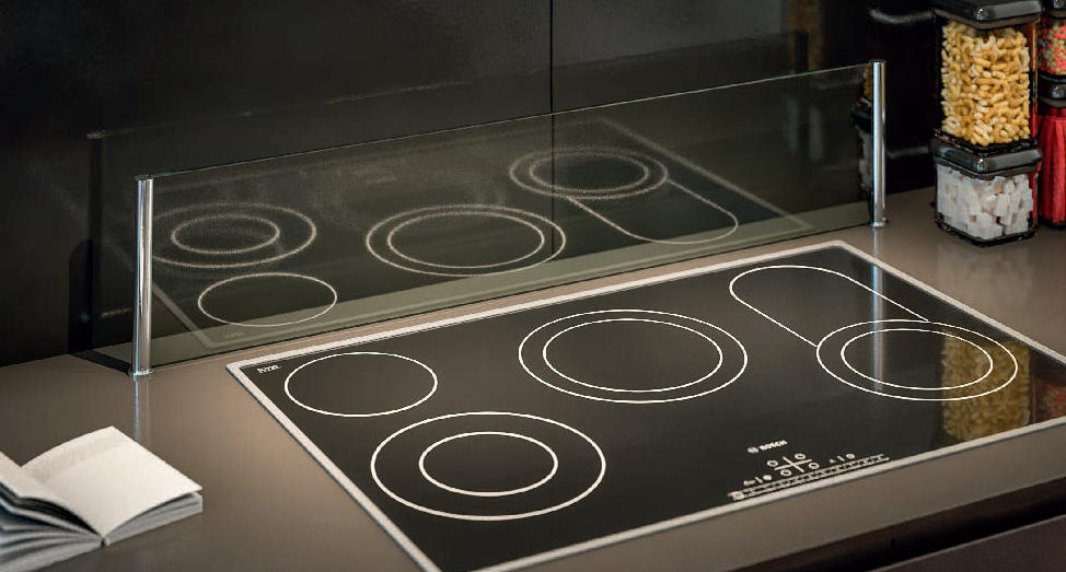 1500815_01 Spritzschutz Komplettset Halter + Glasplatten, Höhe 200mm