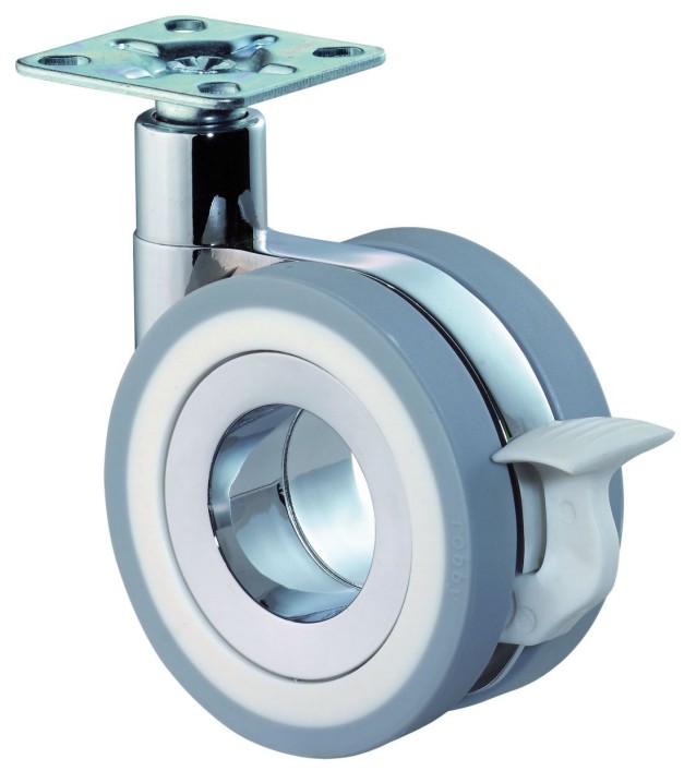 67165343 Design - Doppel - Lenkrollen mit Anschraubplatte