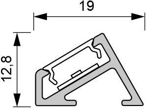 Mec Derby 2 Leuchtenprofil ohne Abdeckung, Länge 2500mm Mec Derby 2 Leuchtenprofil ohne Abdeckung, Länge 2500mm