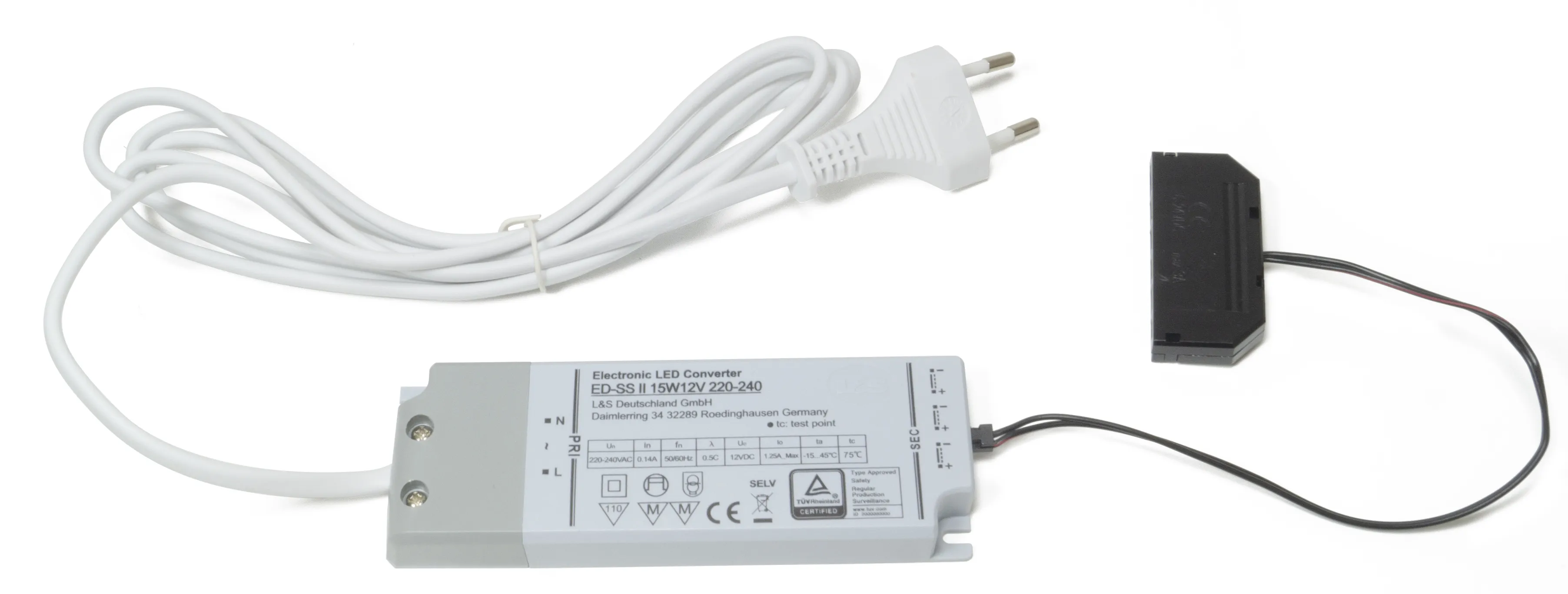 2000420_LED-Konverter_15W_6fach-Verteiler_2000mm LED Konverter 230V / 12V, 15W