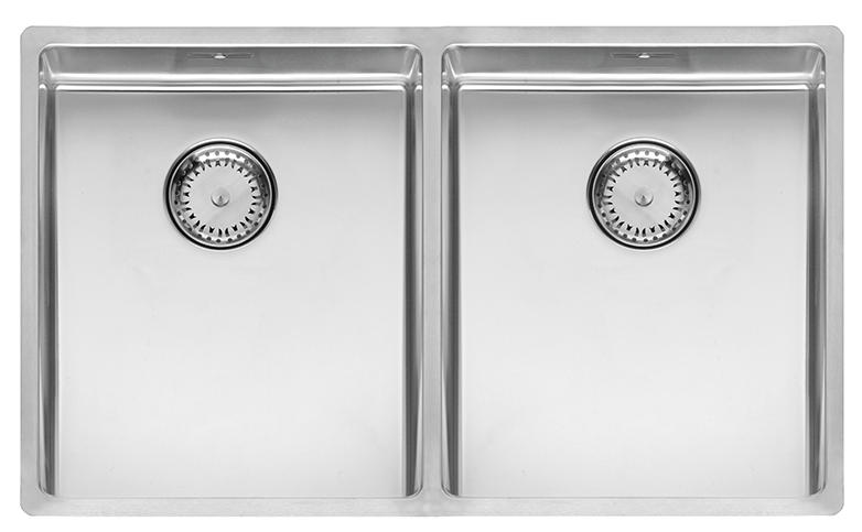 NewYork_34x40-34x40 Spüle New York Doppelbecken Edelstahl Seidenglanz, symetrisch
