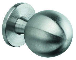4138201 Möbelknopf Edelstahl Kugelform mit Rosette, matt gebürstet