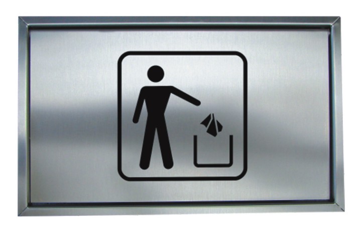 EK22_0157a895d65ac54 Müllklappe Edelstahl, mit Piktogramm