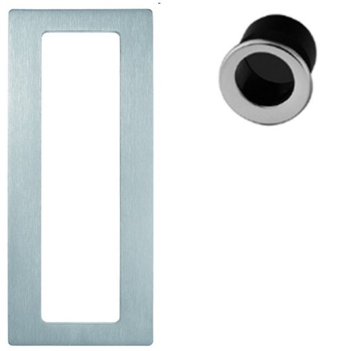 55474 Griffringe Edelstahl zum Kleben (Set) eckig