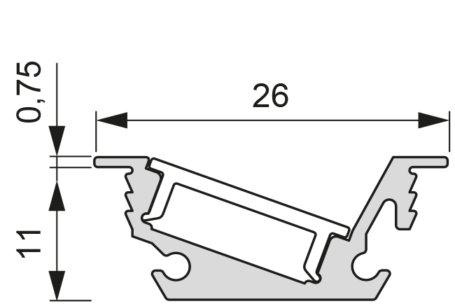 LED Leuchtenprofil Venice Mini (Länge 2500mm) (Artielnummer 2000326)