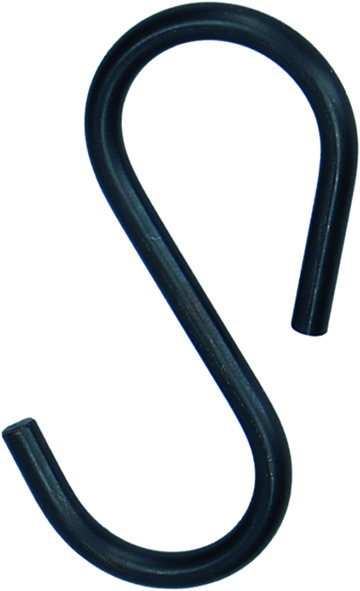 5074079 S-Haken rund Edelstahl für 25mm Rohre, Schwarz
