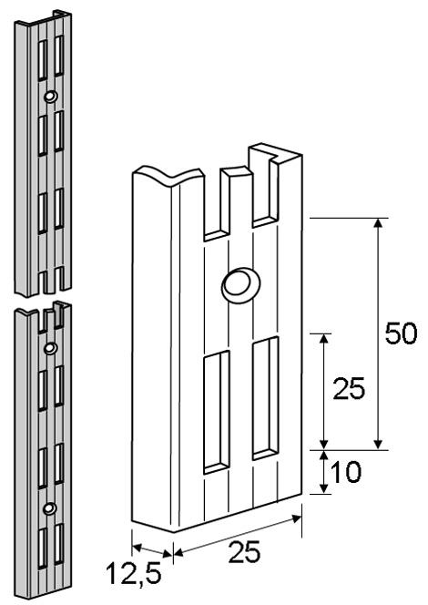 5240450 Wandschienen Schwarz, zweireihig