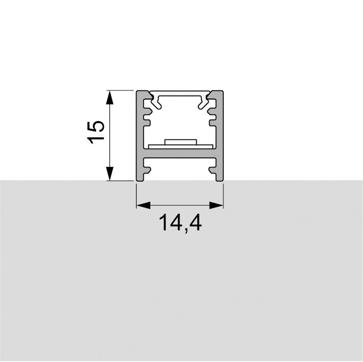 Mec Bali Leuchtenprofil Silberfarben Länge 2500mm Mec Bali Leuchtenprofil Silberfarben Länge 2500mm