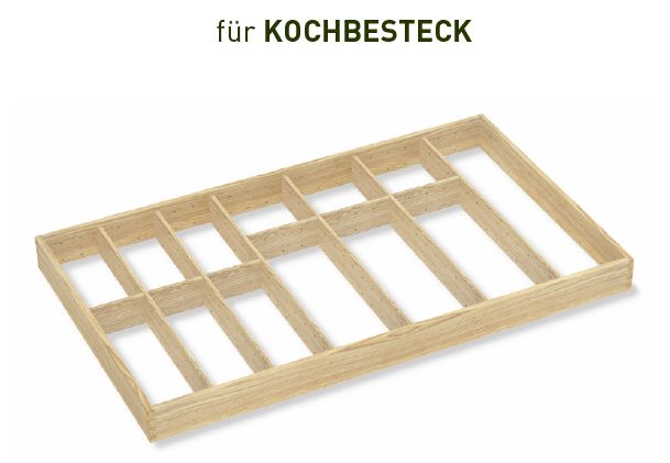 Besteckeinsätze auf Maß, bis Tiefe 600mm für Kochbesteck
