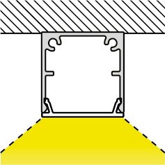 Mec Ice Leuchtenprofil inkl. Abdeckung, Länge 2500mm