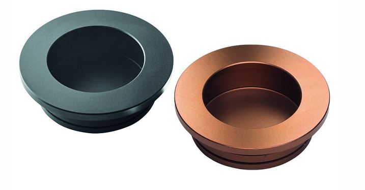 42-500 Muschelgriff rund, flacher Rand, eloxiert