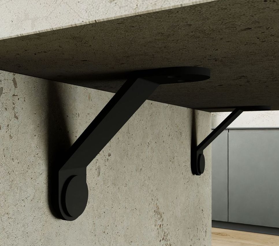 Winkelkonsole Siena Stahl Schwarz (1 Stück) Winkelkonsole Siena Stahl Schwarz (1 Stück)