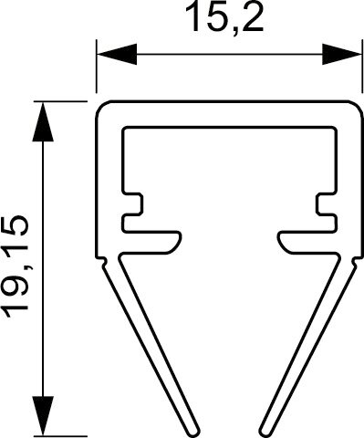 Mec Anbau-Glaskantenprofil Fly, Länge 2050mm Mec Anbau-Glaskantenprofil Fly, Länge 2050mm