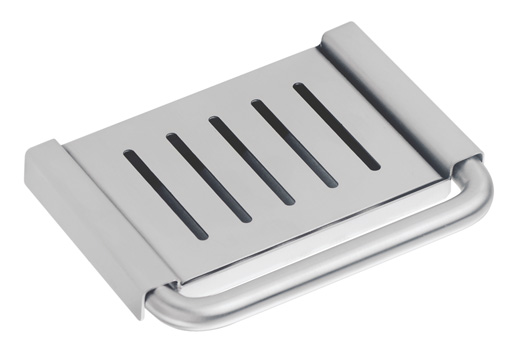 2120090671 Seifenschale Edelstahl matt, zweiteilig