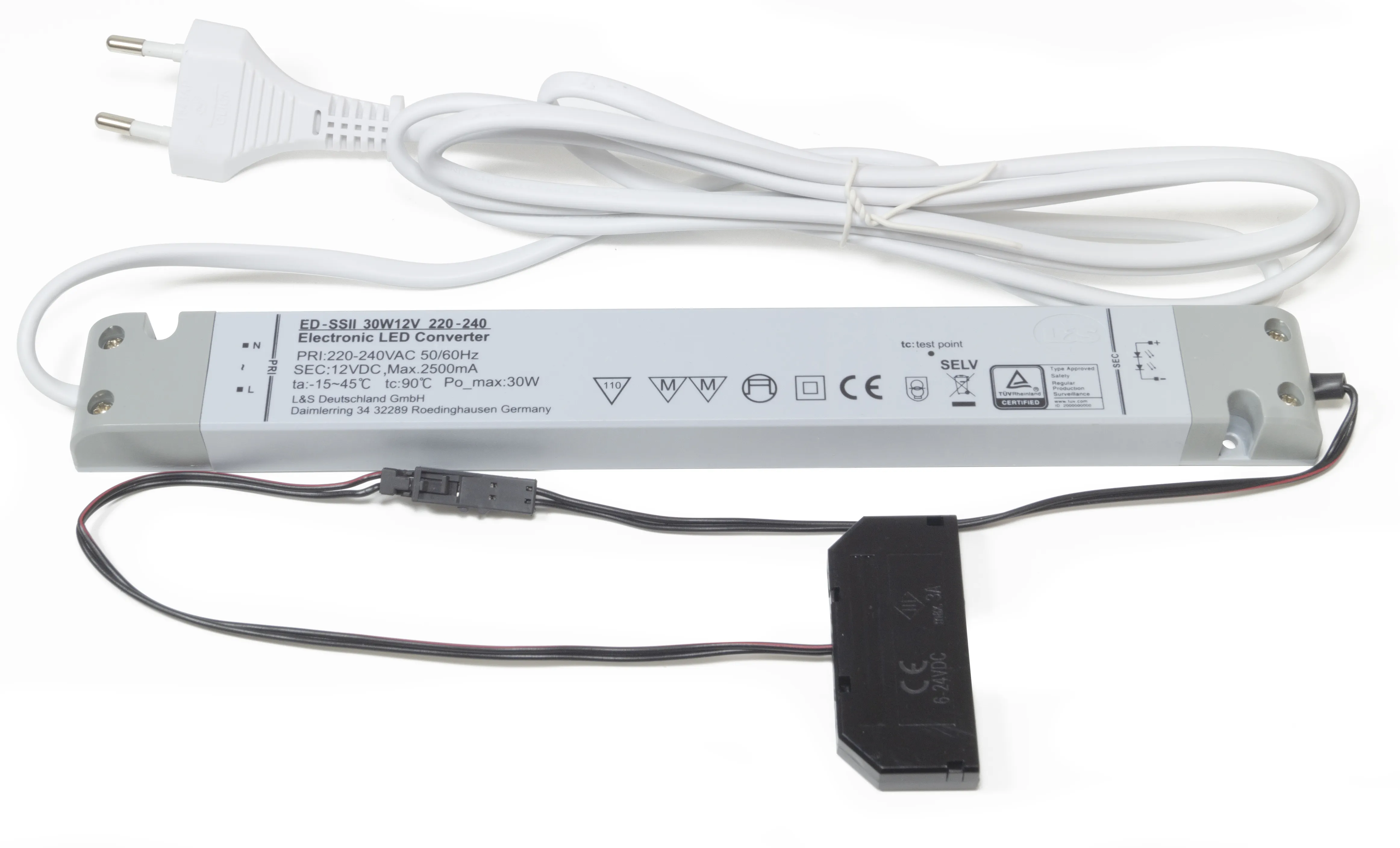 2000421_LED-Konverter_12V_30W_6fach-Verteiler_2000mm LED Konverter 230/12V, 30W