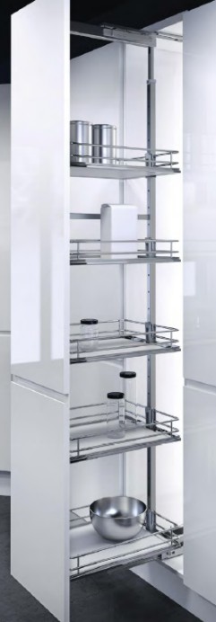 hsa_07 Hochschrankauszug HSA, Sets mit Körben Premea verchromt