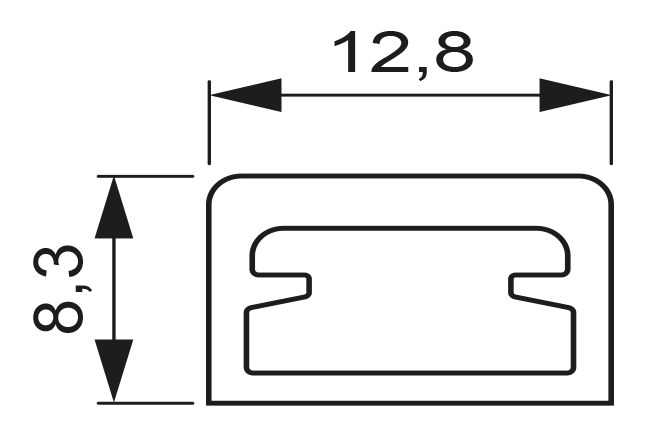 2000363_Querschnitt LED Leuchtenprofil Vedua Länge: 1800/ 2500mm