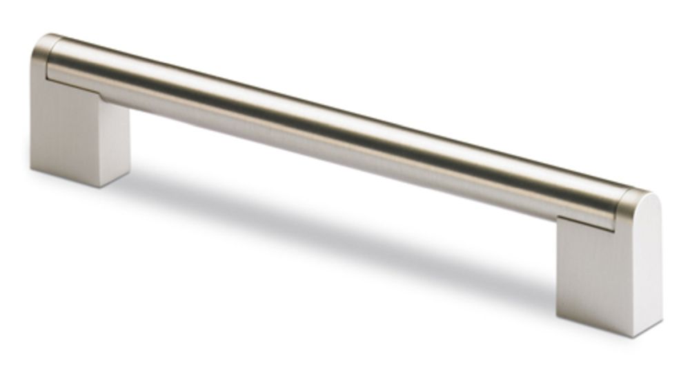 Möbelgriff mit Rechtecksockel Zinkdruckguss, Edelstahl-Finish Möbelgriff mit Rechtecksockel Zinkdruckguss, Edelstahl-Finish