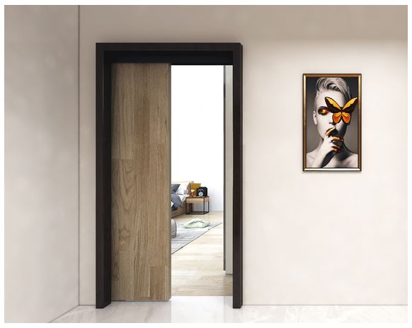 3 Schiebetürsystem Spaceship Deckenmontage, für Holztüren